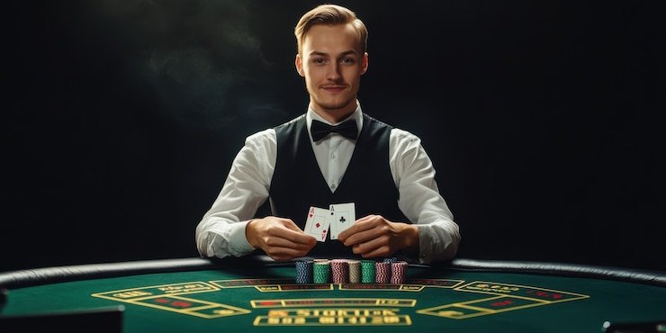 Live casino table with multiple players
